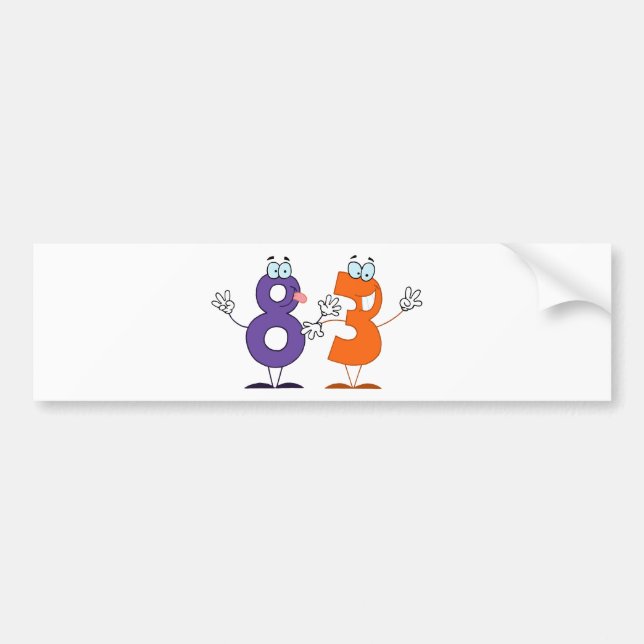 Autocollant De Voiture Numéro heureux 83 (Devant)