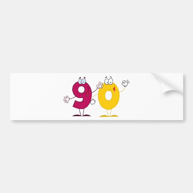 Autocollant De Voiture Numéro heureux 90 (Devant)