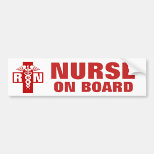 Autocollant De Voiture Nurse on Board RN or Initials