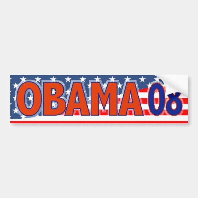 AUTOCOLLANT DE VOITURE OBAMA 08 (Devant)