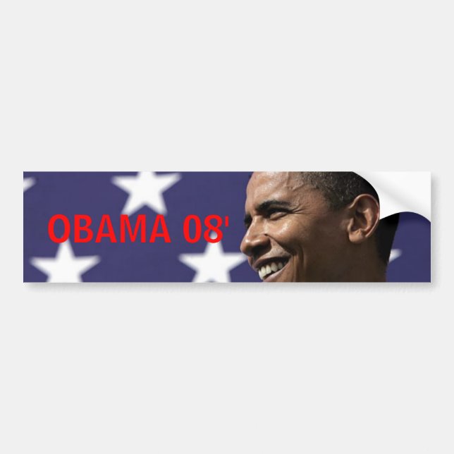 AUTOCOLLANT DE VOITURE OBAMA 08' (Devant)