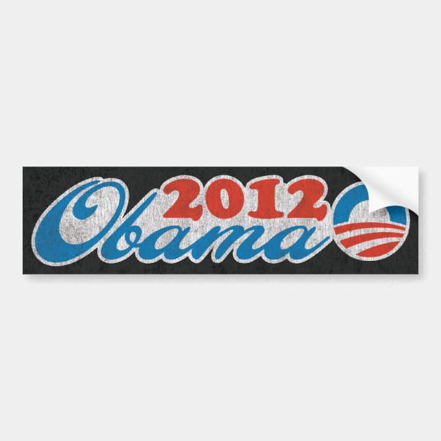 Autocollant De Voiture Obama 2012 Vintage (Devant)