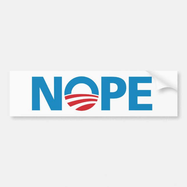 Autocollant De Voiture Obama, adhésif pour pare-chocs de "NOPE" (Devant)