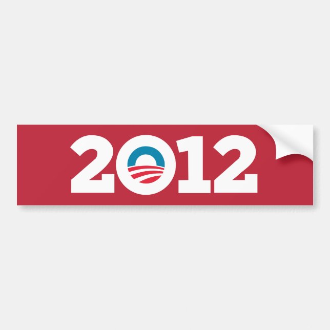 Autocollant De Voiture Obama/Biden 2012 (rouge) (Devant)