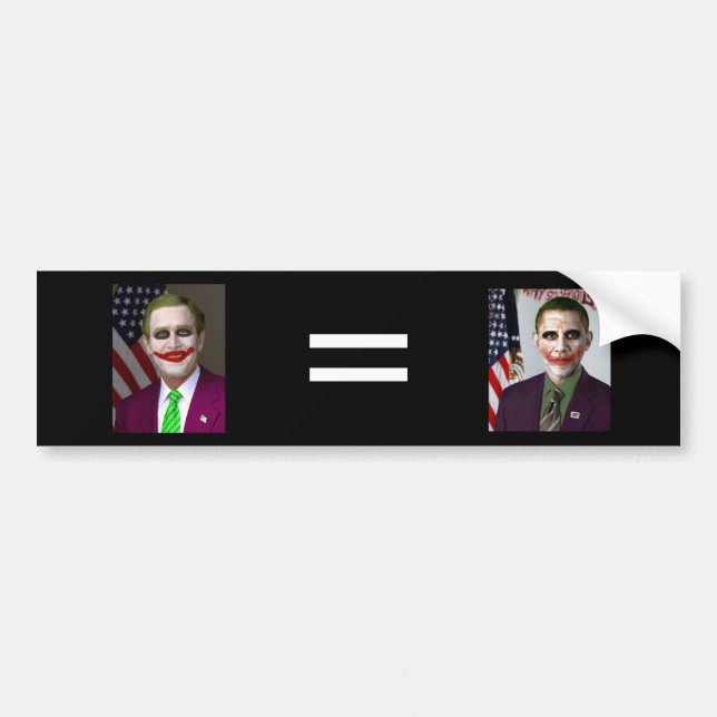 Autocollant De Voiture Obama = Bush (Devant)