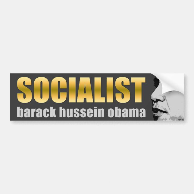 Autocollant De Voiture Obama est un socialiste (Devant)