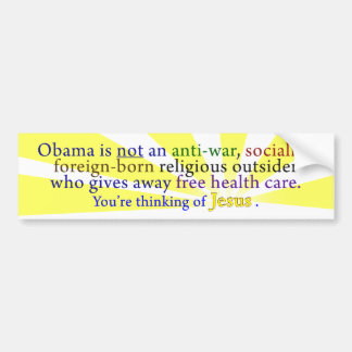 Autocollant De Voiture Obama et Jésus