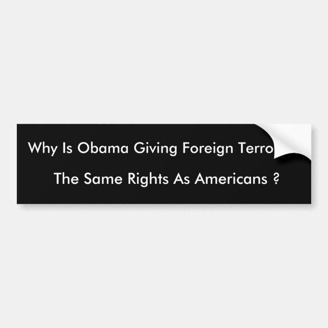 Autocollant De Voiture Obama et terroristes (Devant)