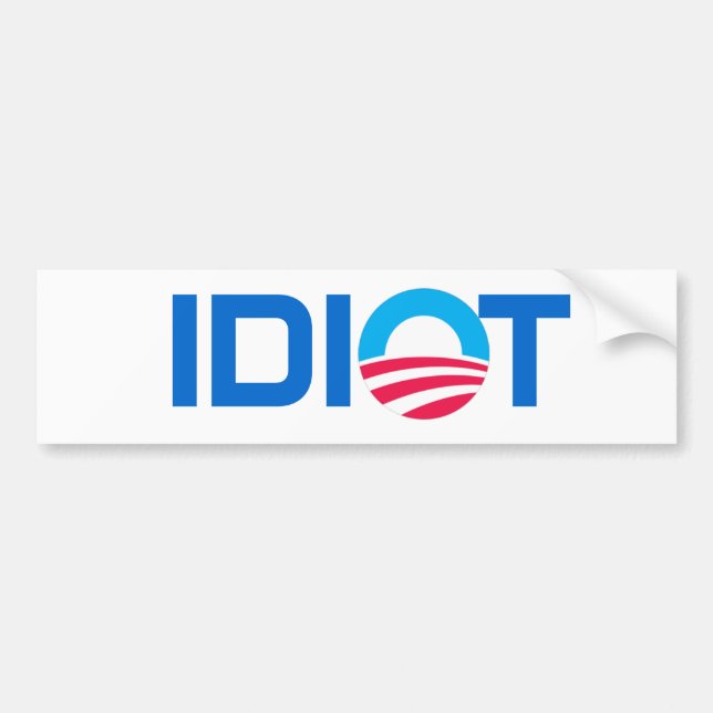 Autocollant De Voiture Obama, IDIOT (Devant)