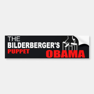 Autocollant De Voiture Obama - la marionnette du Bilderberger