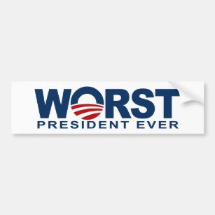 Autocollant De Voiture Obama - le plus mauvais Président Ever