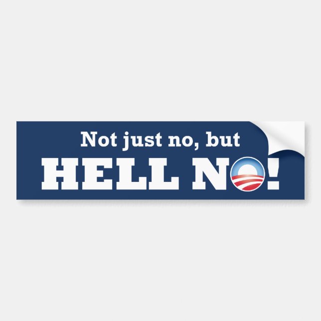 Autocollant De Voiture Obama pas simplement aucun, mais NON ! (Devant)