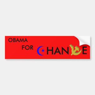 AUTOCOLLANT DE VOITURE OBAMA POUR LE CHANGEMENT
