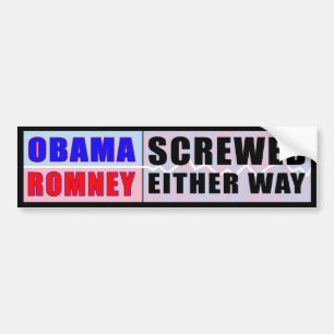 Autocollant De Voiture Obama Romney - a vissé l'un ou l'autre autocollan