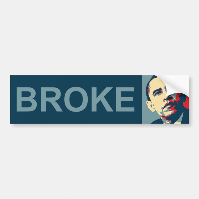 Autocollant De Voiture Obama :  S'est cassé (Devant)