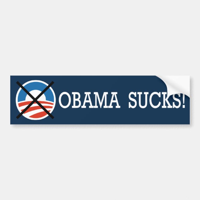 AUTOCOLLANT DE VOITURE OBAMA SUCE ! (Devant)