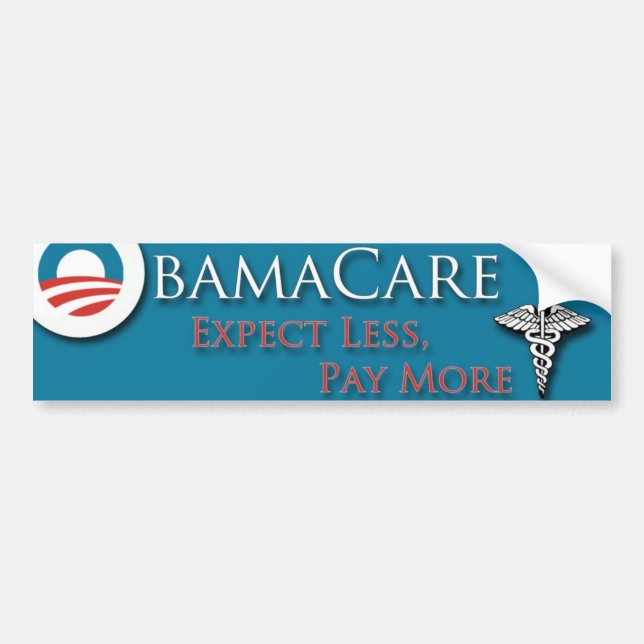Autocollant De Voiture Obamacare attendent moins de Paymore (Devant)