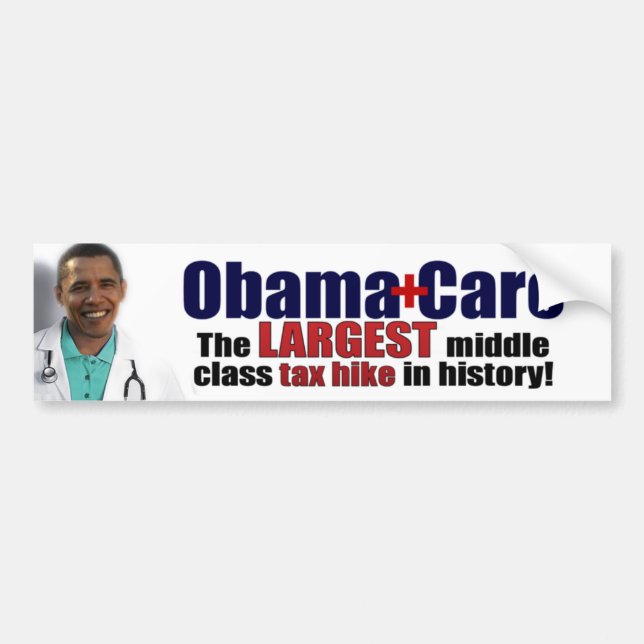 Autocollant De Voiture ObamaCare : Augmentation d'impôts de classe (Devant)