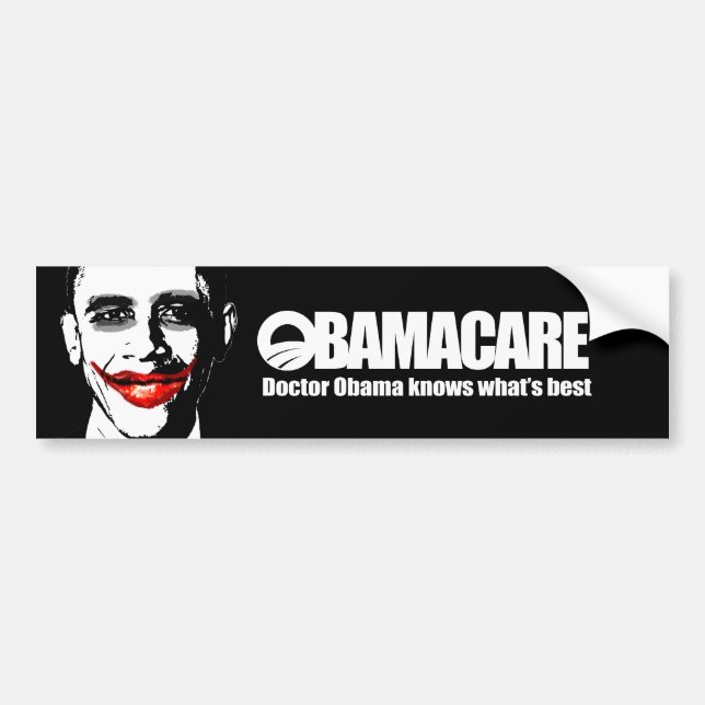 AUTOCOLLANT DE VOITURE OBAMACARE - DOCTEUR OBAMA KNOWS CE QUI EST LE (Devant)