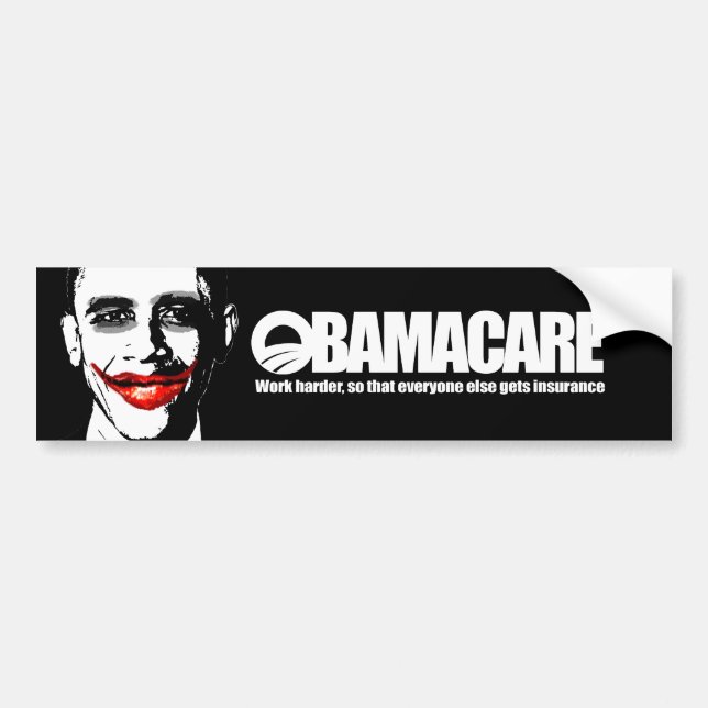 AUTOCOLLANT DE VOITURE OBAMACARE - TRAVAILLER PLUS DUR (Devant)