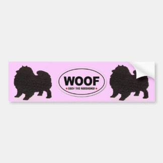 Autocollant De Voiture Obéissez la silhouette de Keeshond