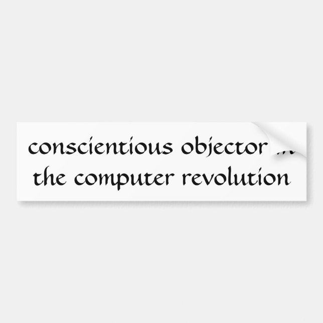Autocollant De Voiture Objecteur de conscience dans la révolution (Devant)