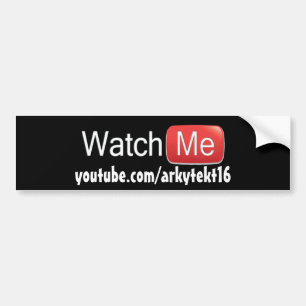 Autocollant De Voiture Observez-moi sur YouTube (de base)