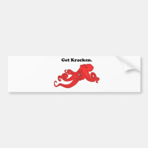 Autocollant De Voiture Obtenir Kraken Red Octopus Squid Funny Pun Caricat