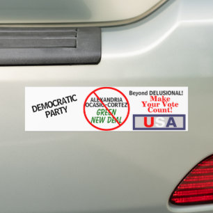 Autocollant De Voiture Ocasio-Cortez Green New Deal Democratique