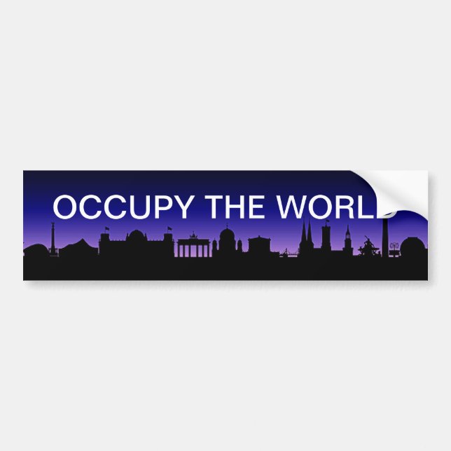 AUTOCOLLANT DE VOITURE OCCUPER LE MONDE (Devant)