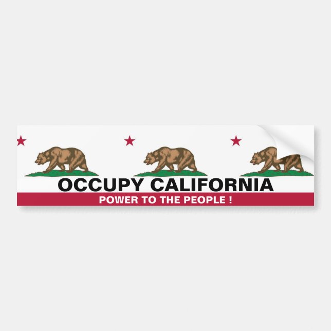 AUTOCOLLANT DE VOITURE OCCUPER LE POUVOIR CALIFORNIEN AU PEUPLE (Devant)