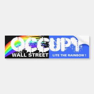 AUTOCOLLANT DE VOITURE OCCUPY WALL STREET LITE LA PLANCHE !