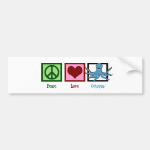 Autocollant De Voiture Octopus Peace Love