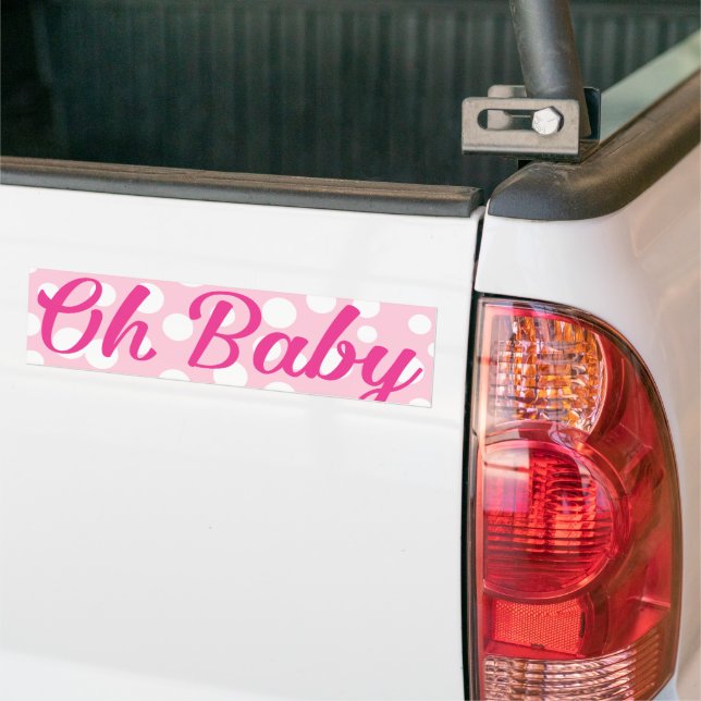 Autocollant De Voiture Oh Baby Personnalisé Fille Rose (Sur camion)