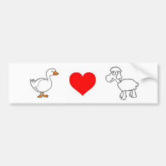 Autocollant De Voiture Oie. Amour. Moutons