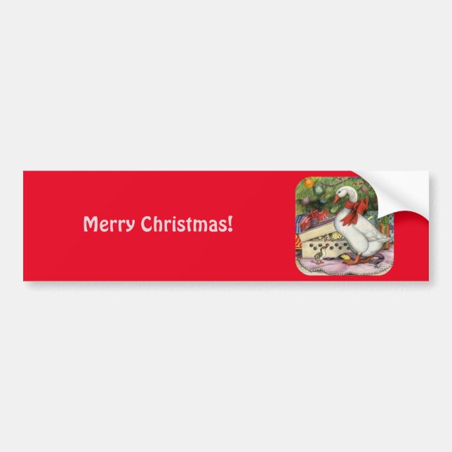 Autocollant De Voiture Oie de Noël (Devant)