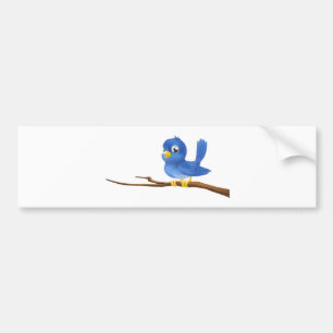 Autocollant De Voiture Oiseau bleu sur la branche d'arbre