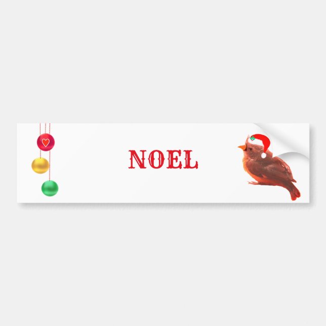 Autocollant De Voiture Oiseau de Noël (Devant)
