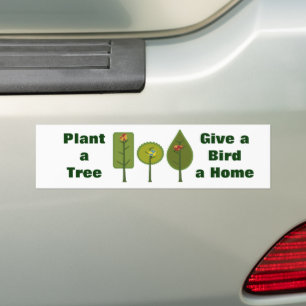 Autocollant De Voiture Oiseaux Plante un arbre