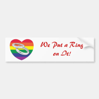 Autocollant De Voiture On met une bague sur elle Mariage gay