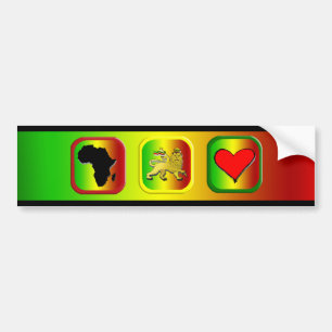 Autocollant De Voiture One Love Carte Africaine Lion roi de Juda