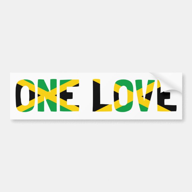 Autocollant De Voiture One Love Jamaica Flag (Devant)