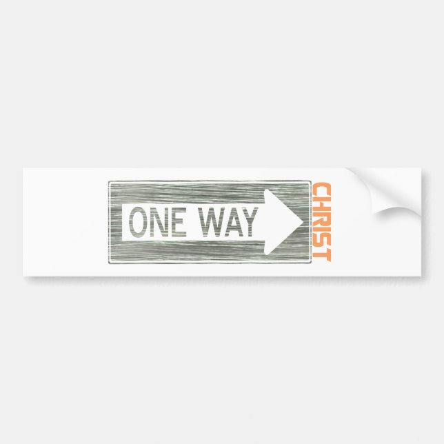 Autocollant De Voiture One Way-Christ Gris Orange (Devant)