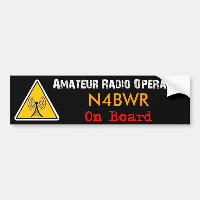 Autocollant De Voiture Opérateur radio amateur à bord (Devant)