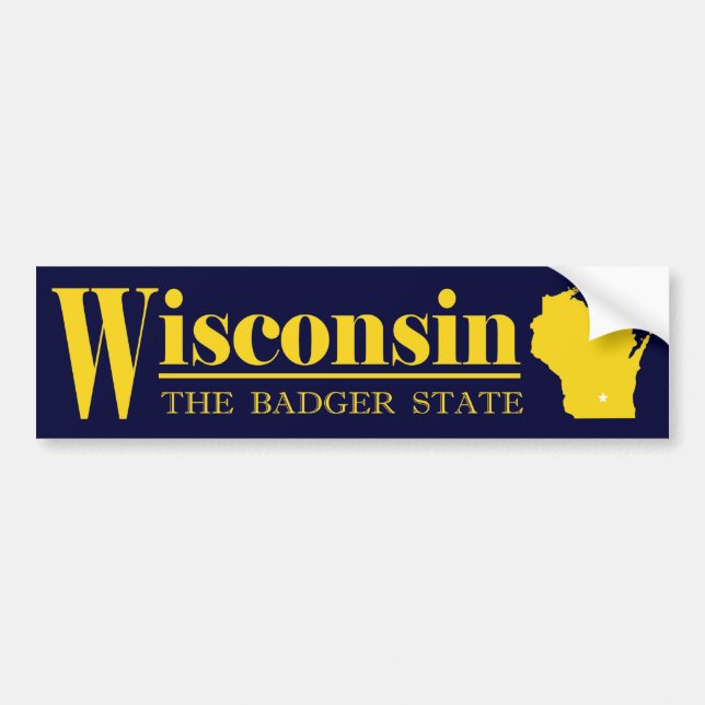 Autocollant De Voiture Or du Wisconsin (Devant)