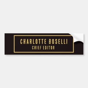 Autocollant De Voiture Or & Noir Minimaliste Moderne Professionnel