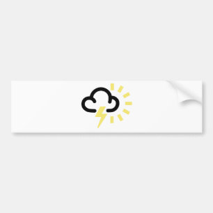 Autocollant De Voiture Orage : Rétro symbole de prévisions