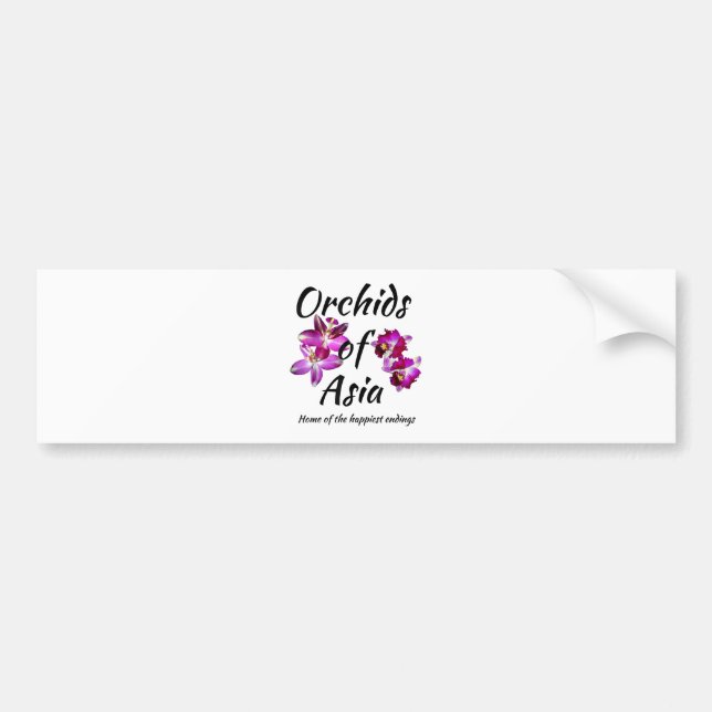 Autocollant De Voiture Orchidées d'Asie (Devant)