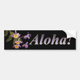 Autocollant De Voiture Orchidées pourpres - Aloha adhésif pour pare-chocs