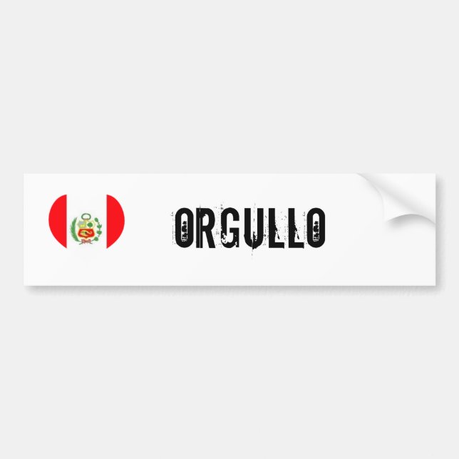 Autocollant De Voiture Orgullo du Pérou (fierté) (Devant)